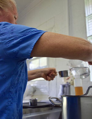 Mary measuring liquids